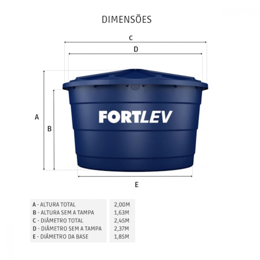 Caixa D`água 5000l Polietileno Fortlev - Imagem principal - 8537232f-d27c-43d6-b637-fdbeb2e329f9